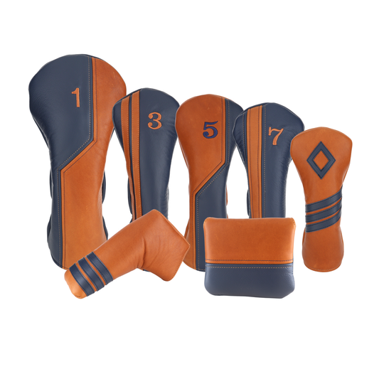 British Tan with Matte Navy Leather