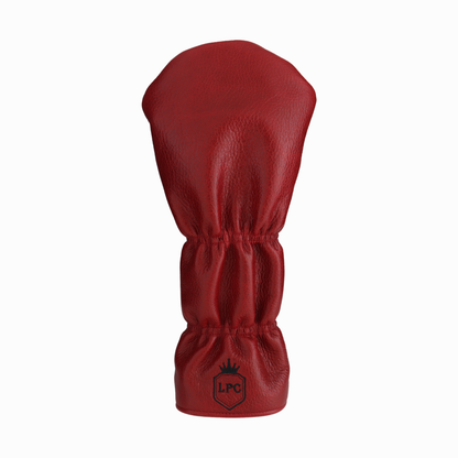 Black Ostrich with Pebbled Crimson Leather