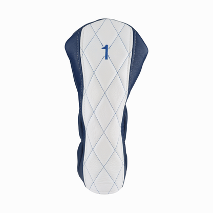 Pebbled Royal and Pebbled White Leather Quilted