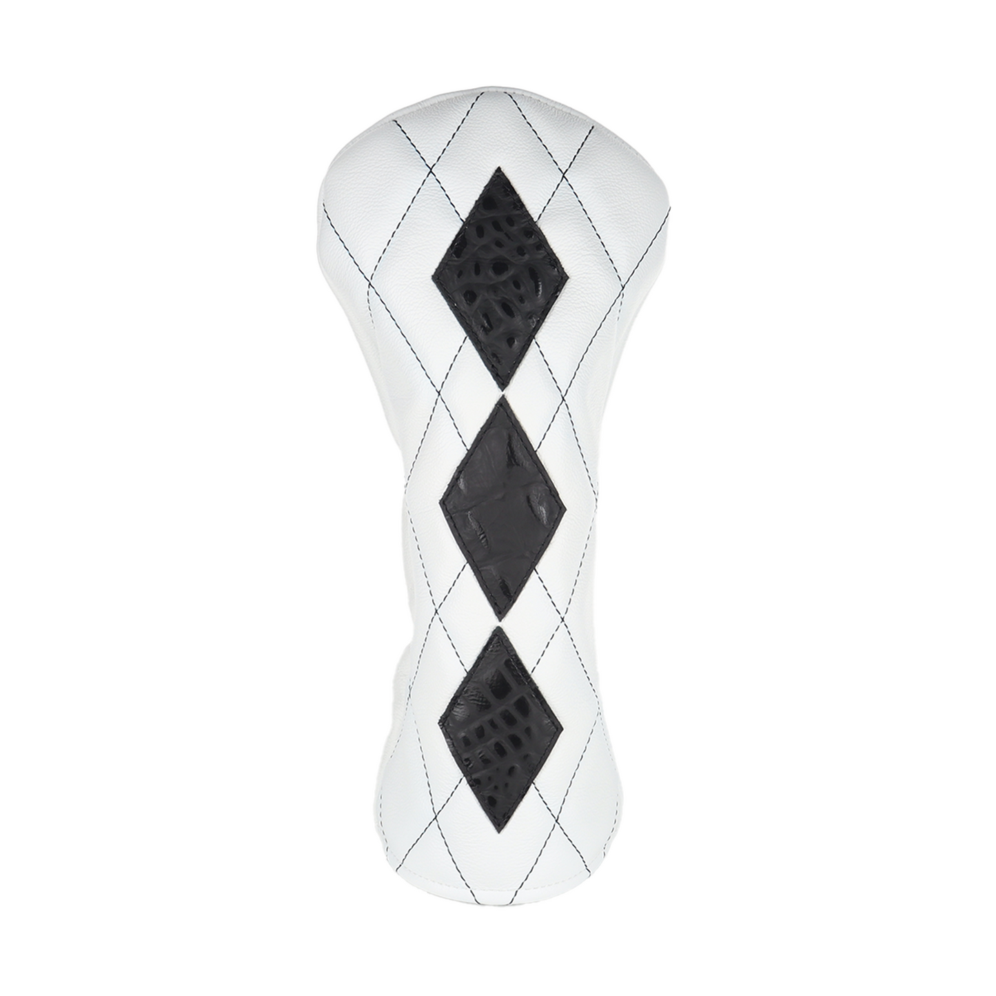 Matte Charcoal Croc with Quilted Smooth White Leather