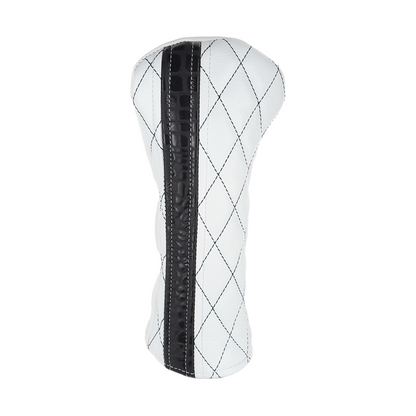 Matte Charcoal Croc with Quilted Smooth White Leather