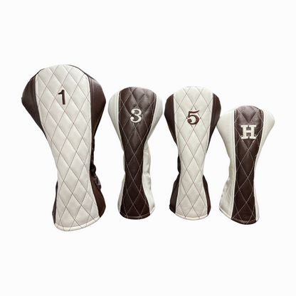 Limited Edition - Dark Chocolate and Smooth Marshmallow Leather Quilted 4-Piece Set