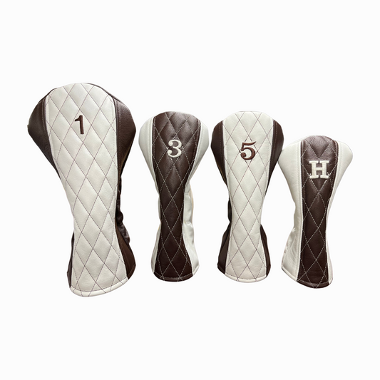 Limited Edition - Dark Chocolate and Smooth Marshmallow Leather Quilted 4-Piece Set