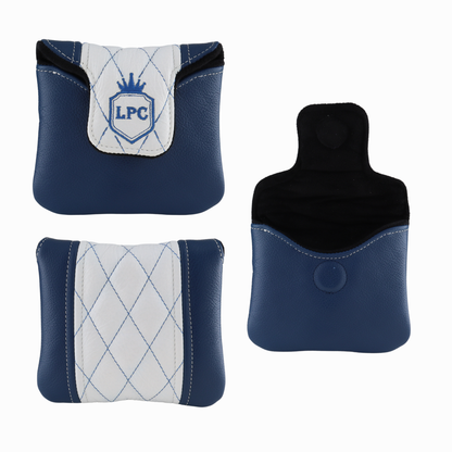 Pebbled Royal and Pebbled White Leather Quilted