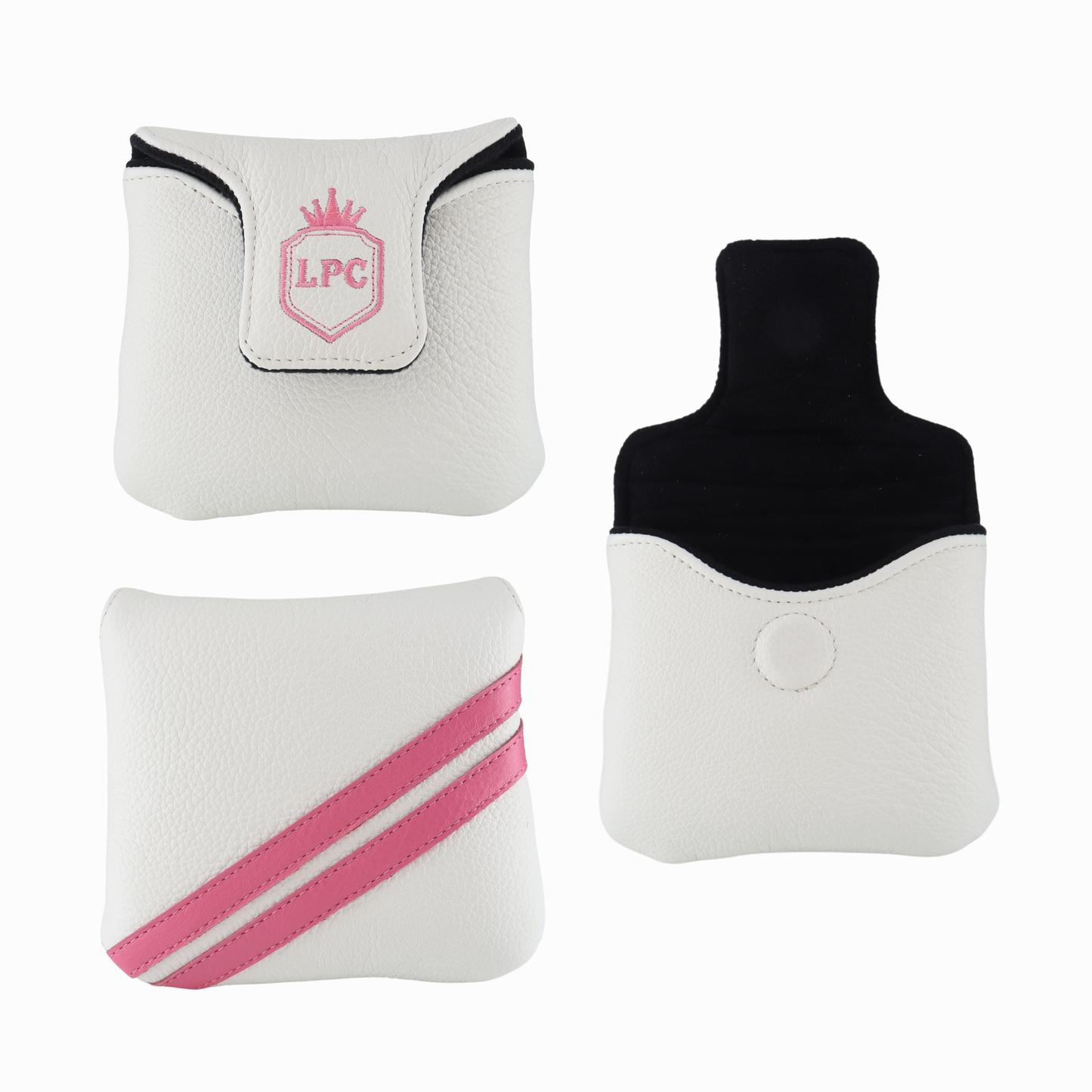 Pink with Pebbled Ivory Leather