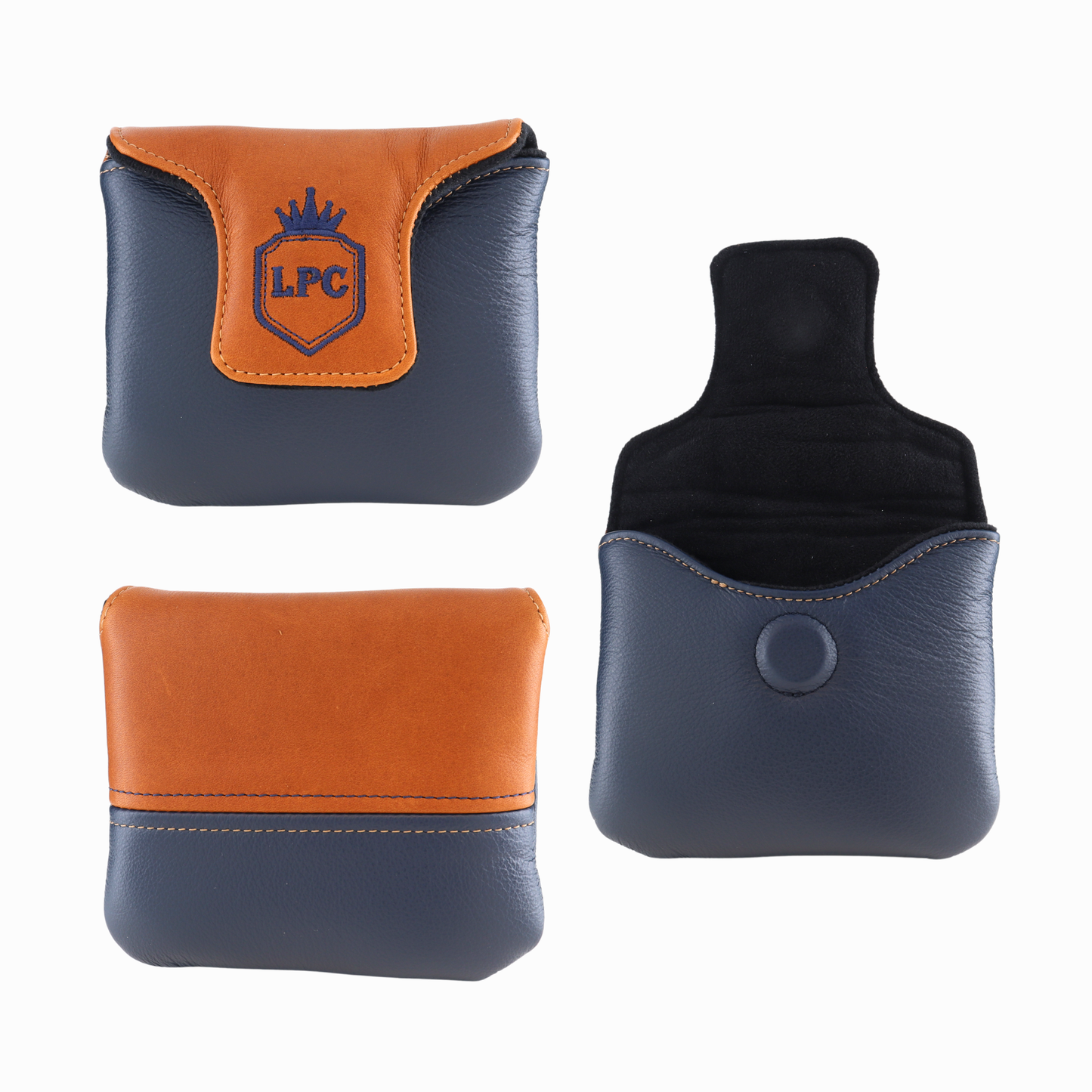 British Tan with Matte Navy Leather