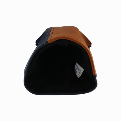 British Tan with Matte Navy Leather