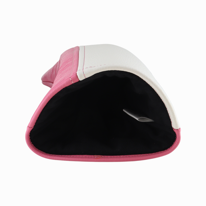 Pink with Pebbled Ivory Leather