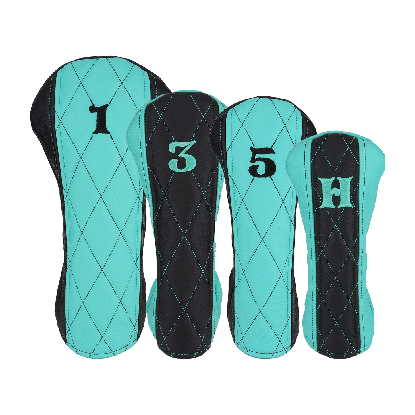 Pebbled Black and Pebbled Teal Leather Quilted